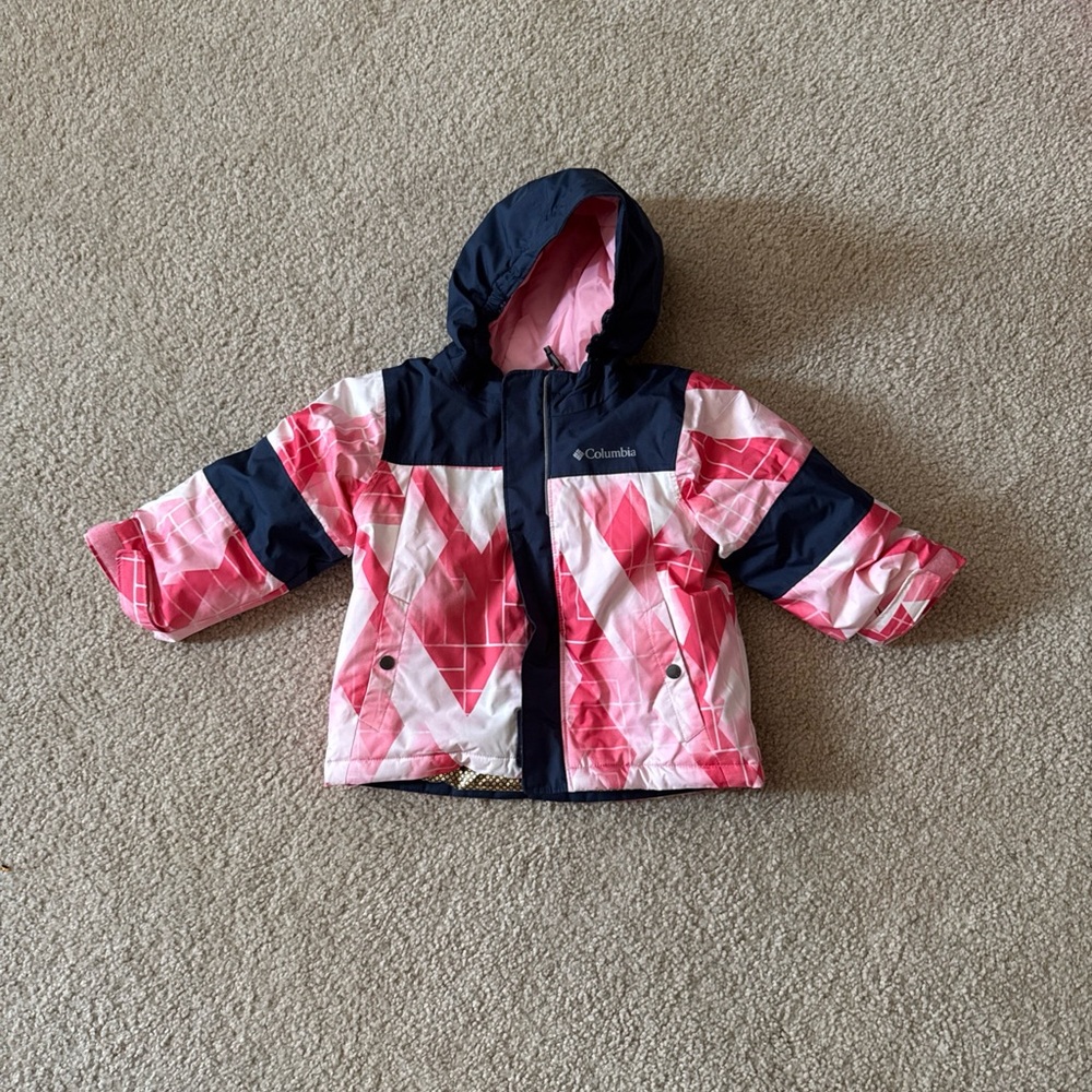 Columbia Pink and Navy Kids' Jacket Omni heat tech, size 2T.
